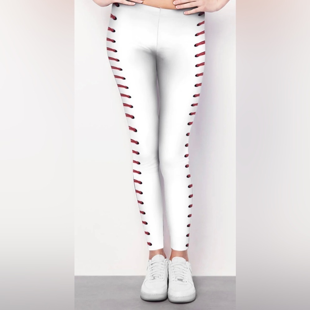 Baseball Side Stitch Leggings Women’s Small by Brave New Look